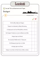 Vorschau - Arbeitsblätter - Leseverständnis (Leseverstehen) - Stuttgart + Lösungen mit didaktischer Reserve und Wortspeicher - Seite 2