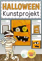 Vorschau - Mal- und Bastelvorlagen - HALLOWEEN Mumie / Kunst - Deckblatt