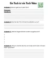 Vorschau - Arbeitsblätter - Ein Tisch ist ein Tisch - ABs zu Text und Kurzfilm - Deckblatt