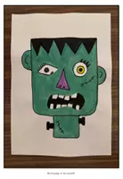 Vorschau - Arbeitsblätter - Frankenstein im Picasso Stil / Kunst - Seite 1