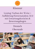 Vorschau - Klassenarbeiten - Klausur: Nathan der Weise + Aufklärung (Szenenanalyse) - Deckblatt