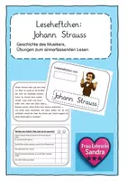 Vorschau - Arbeitsblätter - Leseheftchen zu Johann Strauss, sinnerfassendes Lesen - Deckblatt