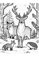 Vorschau - Arbeitsblätter - Ausmalbilder Winter: Tiere im Winter - Seite 1