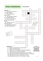 Vorschau - Arbeitsblätter - Wortschatz: Ämter und Behörden - A1/A2 (Kreuzworträtsel/Suchsel + Lösungen) - Deckblatt