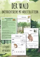 Vorschau - Unterrichtsreihen - Waldtiere Steckbriefe - Unterrichtsreihe mit Arbeitsblätter (ohne Tafelkarten) - Deckblatt