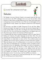 Vorschau - Arbeitsblätter - Leseverständnis (Leseverstehen) - Südsudan + Lösungen mit didaktischer Reserve und Wortspeicher - Seite 1