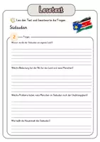 Vorschau - Arbeitsblätter - Leseverständnis (Leseverstehen) - Südsudan + Lösungen mit didaktischer Reserve und Wortspeicher - Seite 3
