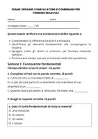 anteprima - Compiti in classe/Test - Spiegare come gli atomi si combinano per formare molecole. - Pagina 1