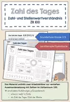 Vorschau - Arbeitsblätter - Zahl des Tages / Zahl der Woche im ZR 100 - Deckblatt