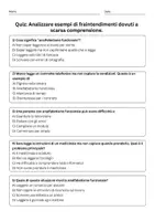 anteprima - Quiz - Analizzare esempi di fraintendimenti dovuti a scarsa comprensione. - Pagina 1