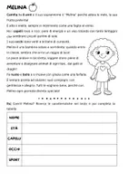 anteprima - Esercizi - MELINA - comprensione di un testo descrittivo - Pagina di copertina