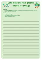 Vorschau - Arbeitsblätter - How to make our town greener - Englisch Materialpaket / writing a letter / Klima und Umwelt / Klasse 9 - 11 - Deckblatt