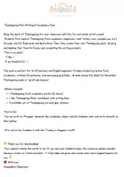 Προεπισκόπηση - Φύλλα εργασίας - Thanksgiving Plate Writing & Vocabulary Pack - Εξώφυλλο