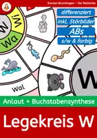 Vorschau - Arbeitsblätter - Differenzierter Legekreis W – Anlaut & Buchstabensynthese (Wortanfang) • mit Störbildern • 2 ABs • farbig & s/w - Deckblatt