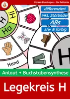 Vorschau - Arbeitsblätter - Arbeitsblätter - Differenzierter Legekreis H – Anlaut & Buchstabensynthese (Wortanfang) • mit Störbildern • 2 ABs • farbig & s/w - Deckblatt
