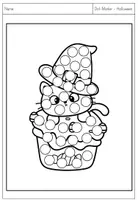 Vorschau - Arbeitsblätter - Dot-Marker - Sieben Halloween-Figuren (auch für Fingerfarben geeignet) - Seite 1