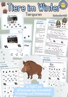 Vorschau - Unterrichtsreihen - Tierspuren Tiere im Winter Sachunterricht Klasse 2 3 4 - Deckblatt