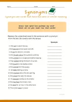 Vorschau - Arbeitsblätter - Vocabulary: Synonyms 6 (verbs) + answer key - Deckblatt