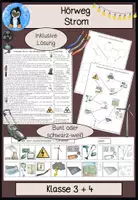 Vorschau - Arbeitsblätter - Strom Hörweg – Hörverstehen & Sachunterricht Klasse 3/4 | Energie, Elektrizität, Stromkreislauf - Deckblatt