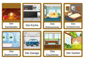 anteprima - Flashcard - Zimmer im Haus (Deutsch lernen als Fremdsprache) - Pagina di copertina