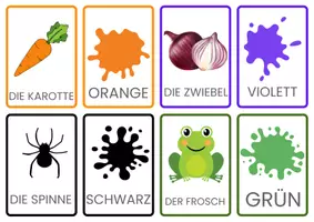 anteprima - Flashcard - Farben - Dinge (Deutsch lernen als Fremdsprache) - Pagina 1