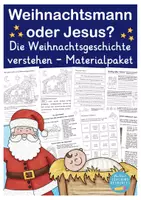 Vorschau - Arbeitsblätter - Weihnachtsmann oder Jesus? Weihnachten verstehen - Religion I die Weihnachtsgeschichte - Deckblatt