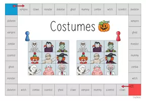 Vorschau - Spiele - Bingofeld - Halloween Costumes (3./4. Klasse, Englisch) - Seite 1