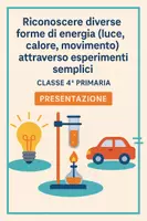 anteprima - Presentazioni / Lavagne - Pres: riconoscere diverse forme di energia con esperimenti - Pagina di copertina