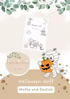 Vorschau - Arbeitsblätter - Halloween - Heft - Klasse 2-4 - Deutsch und Mathe - Deckblatt