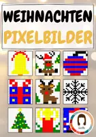 Vorschau - Mal- und Bastelvorlagen - Materialpaket Pixel-Art Weihnachten und Winter | Pixelbilder - Seite 1