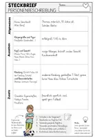 Vorschau - Arbeitsblätter - Steckbrief & Karteikarten Personenbeschreibung – Übung & Schularbeit (Deutsch Grundschule) - Seite 2