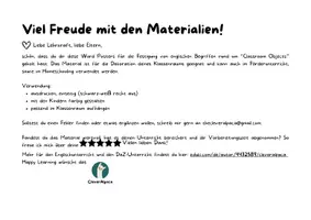 Vorschau - Mal- und Bastelvorlagen - Classroom Objects · English Word Posters - Seite 2