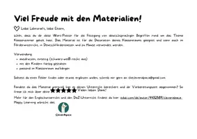Vorschau - Mal- und Bastelvorlagen - Im Klassenzimmer · Wort-Poster | Deutschförderung A1 - Seite 2