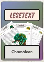 Vorschau - Arbeitsblätter - Leseverständnis (Leseverstehen) - Chamäleon + Lösungen mit didaktischer Reserve und Wortspeicher - Deckblatt