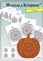 Vorschau - Arbeitsblätter - MANDALA "KÜRBISSE" zum Ausmalen - in 3 veschiedenen Designs & 3 Größen (Halloween, Herbst, Kürbis) - Deckblatt