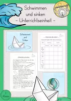 Vorschau - Stundenentwürfe - Schwimmen und sinken Wasser Unterrichtseinheit - Deckblatt