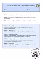 Vorschau - Arbeitsblätter - Klassenarbeit Deutsch – Vorgangsbeschreibung mit Erwartungshorizont - Deckblatt