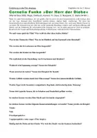 Vorschau - Arbeitsblätter - Filmanalyse: Herr der Diebe (C. Funke) - Deckblatt