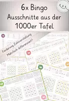 Vorschau - Stationenlernen - Ausschnitte 1000er Tafel, 6x Bingo Orientierung im ZR bis 1000, Zahlvorsterllung, mehrfach differenziert! - Deckblatt