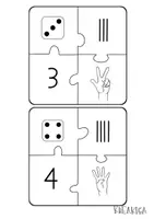 Vorschau - Mal- und Bastelvorlagen - Puzzle Zahldarstellungen 1-10 - Seite 2