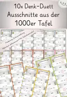 Vorschau - Spiele - Ausschnitte 1000er Tafel, 10x Denk-Duett, Zahlenraumerweiterung im ZR bis 1000, Förderung Zahlvorstellung - Deckblatt