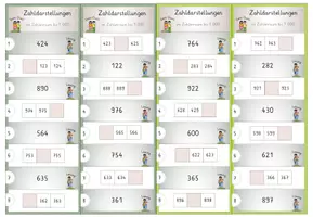 Vorschau - Spiele - Ausschnitte 1000er Tafel, 10x Denk-Duett, Zahlenraumerweiterung im ZR bis 1000, Förderung Zahlvorstellung - Seite 2