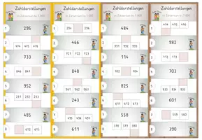 Vorschau - Spiele - Ausschnitte 1000er Tafel, 10x Denk-Duett, Zahlenraumerweiterung im ZR bis 1000, Förderung Zahlvorstellung - Seite 3