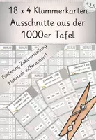 Vorschau - Stationenlernen - Ausschnitte 1000er-Tafel, 18x4 Klammerkarten, Zahlenraumerweiterung bis 1000, Förderung Zahlvorstellung, mehrfach differenziert! - Deckblatt