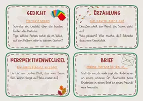 Vorschau - Arbeitsblätter - Kreatives Schreiben im Herbst – differenzierte Schreibkartei für Klasse 3. bis 6. Jahrgangsstufe - Seite 2