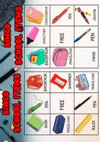 anteprima - Materiale di supporto/inclusione - SCHOOL ITEMS+COLOURS BINGO - Pagina 3