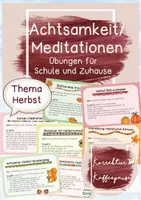 Vorschau - Arbeitsblätter - Übungen Achtsamkeit & Meditation - Thema Herbst - Fantasiereise, Bodyscan u.v.m. - Deckblatt