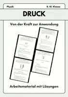 Vorschau - Arbeitsblätter - Druck einfach erklärt – Physik anschaulich verstehen mit 4 Schaubildern, Infotexten, Aufgaben & Lösungen - Deckblatt