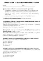 anteprima - Compiti in classe/Test - Raccolta di materiali: Esami sulla nascita della Repubblica italiana - Pagina 1