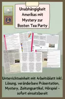 Vorschau - Stundenentwürfe - Unabhängigkeit Amerikas - mit Mystery - Deckblatt